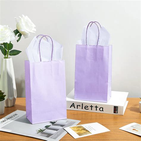 small purple paper gift bags